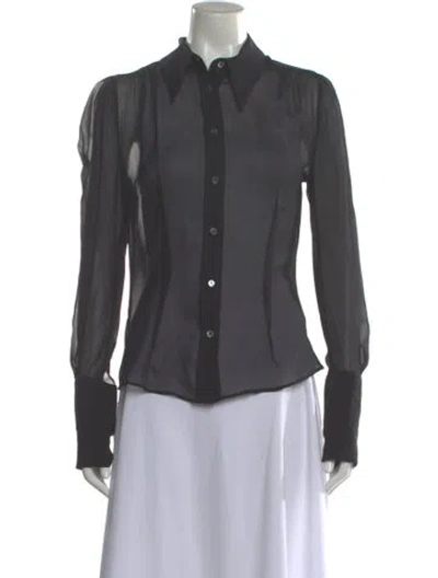 Pre-owned D&g Long Sleeve Blouse In Black