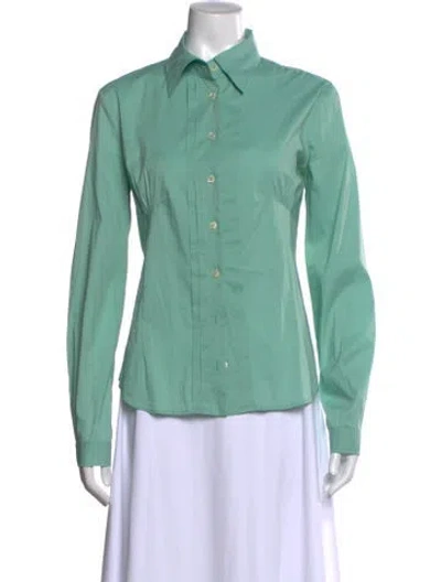 Pre-owned D&g Long Sleeve Button-up Top In Green