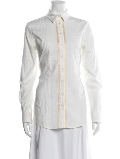 Pre-owned D&g Long Sleeve Button-up Top In Neutral