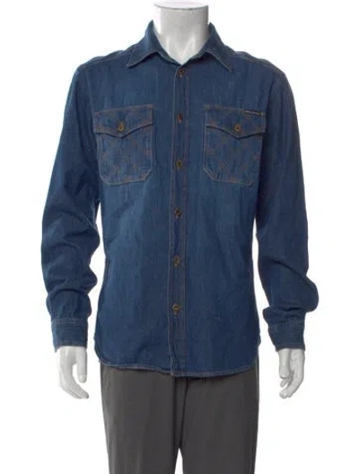 Pre-owned D&g Long Sleeve Denim Shirt In Blue