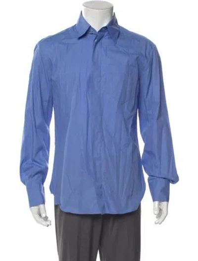 Pre-owned D&g Long Sleeve Dress Shirt In Blue