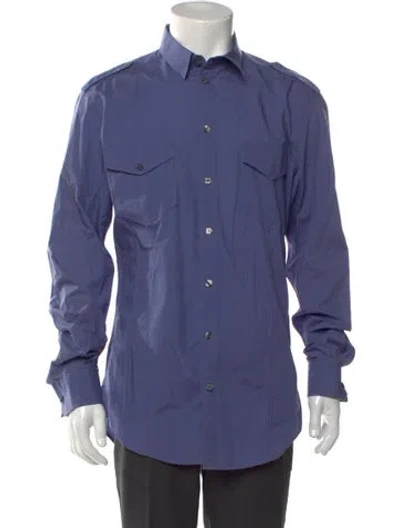 Pre-owned D&g Long Sleeve Dress Shirt In Blue