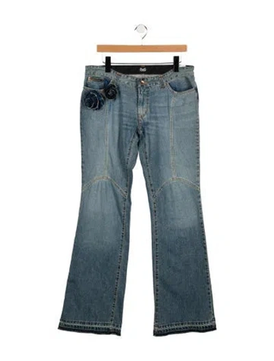 Pre-owned D&g Low-rise Wide Leg Jeans In Blue