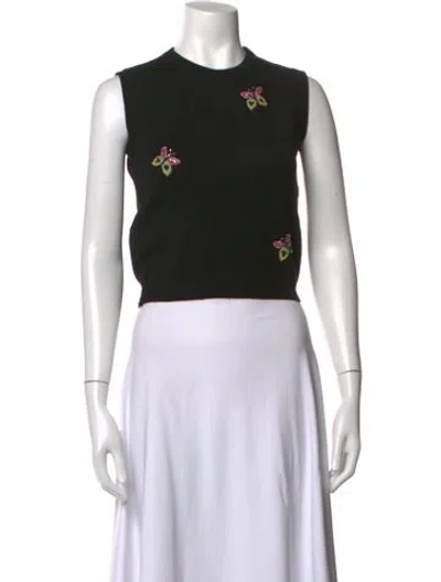 Pre-owned D&g Merino Wool Graphic Print Sweater In Black