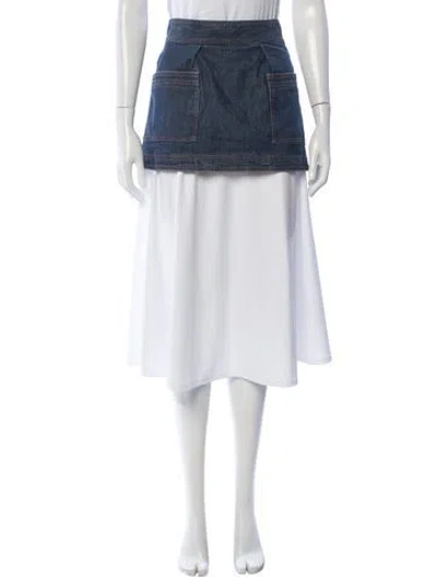 Pre-owned D&g Midi Length Skirt In White