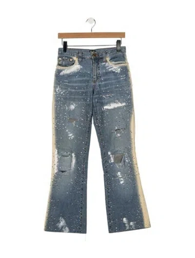 Pre-owned D&g Mid-rise Flared Jeans In Blue