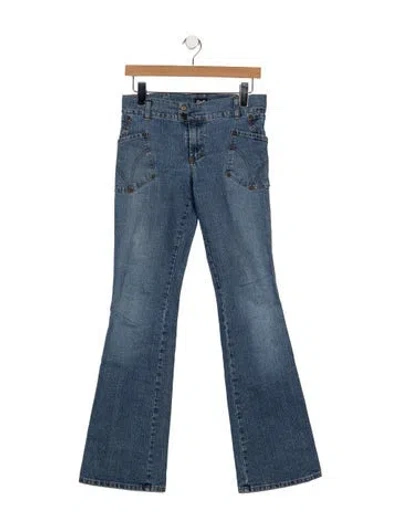 Pre-owned D&g Mid-rise Flared Jeans In Blue