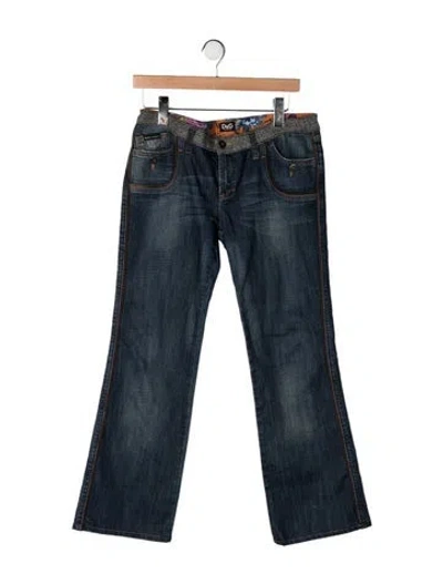 Pre-owned D&g Mid-rise Flared Jeans In Blue
