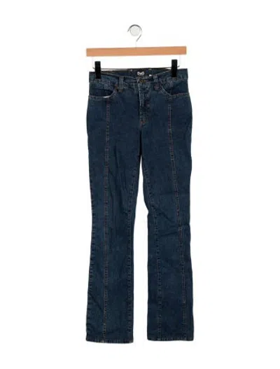 Pre-owned D&g Mid-rise Flared Jeans In Blue