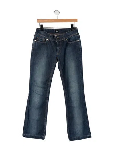 Pre-owned D&g Mid-rise Flared Jeans In Blue