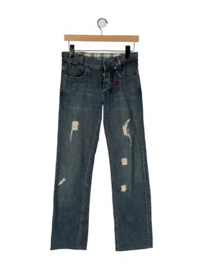 Pre-owned D&g Mid-rise Straight Leg Jeans In Blue