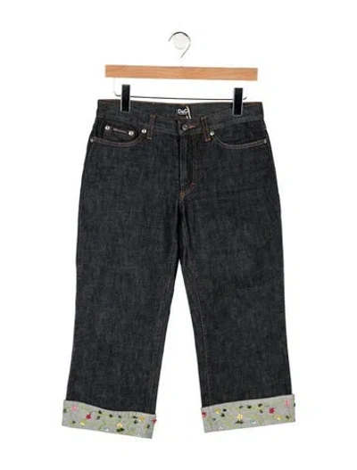 Pre-owned D&g Mid-rise Straight Leg Jeans In Blue