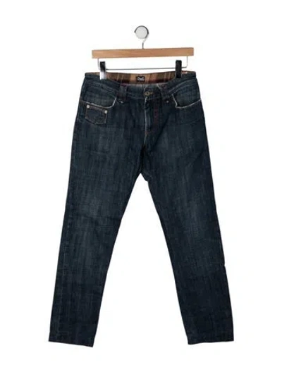 Pre-owned D&g Mid-rise Straight Leg Jeans In Blue