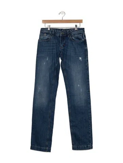 Pre-owned D&g Mid-rise Straight Leg Jeans In Blue