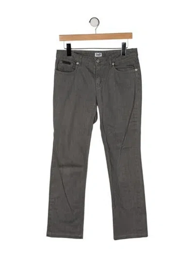Pre-owned D&g Mid-rise Straight Leg Jeans In Gray