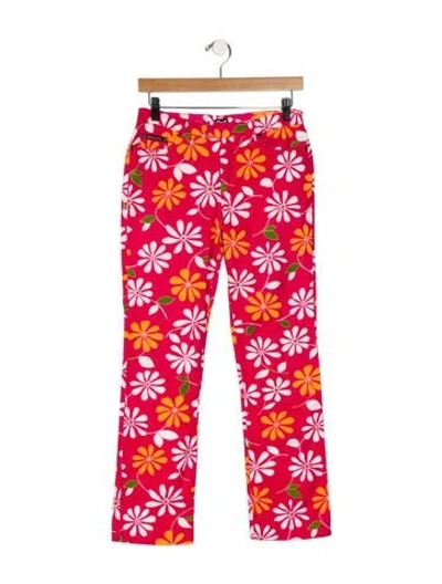 Pre-owned D&g Mid-rise Straight Leg Jeans In Red