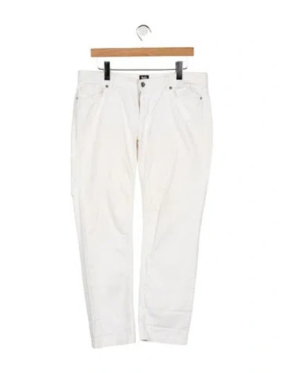 Pre-owned D&g Mid-rise Straight Leg Jeans In White