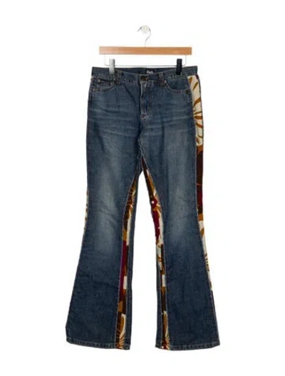 Pre-owned D&g Mid-rise Wide Leg Jeans In Blue