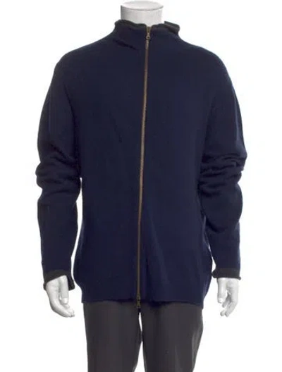 Pre-owned D&g Mock Neck Long Sleeve Cardigan In Blue