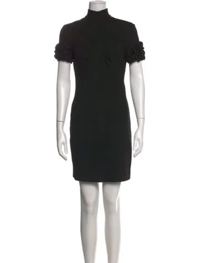 Pre-owned D&g Mock Neck Mini Dress In Black