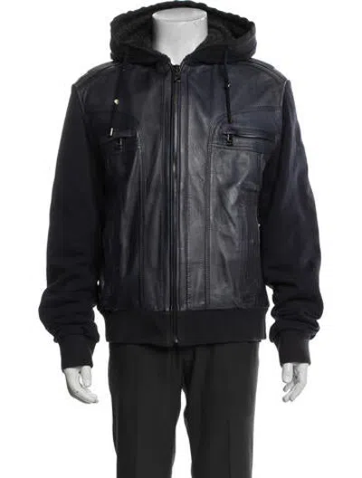 Pre-owned D&g Moto Jacket In Blue