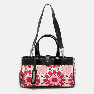 Pre-owned D & G Multicolor Printed Fabric Plexiglass Handle Satchel