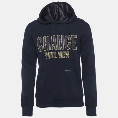 Pre-owned D & G Navy Blue Jersey "change Your View" Hoodie L