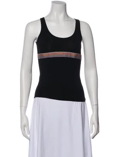 Pre-owned D&g Nylon Scoop Neck Top In Black