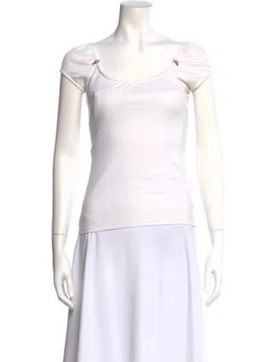 Pre-owned D&g Nylon Scoop Neck T-shirt In Neutral