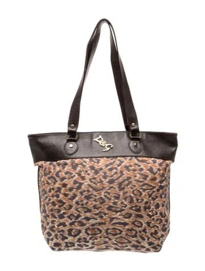 Pre-owned D&g Nylon Shoulder Bag Vintage In Brown