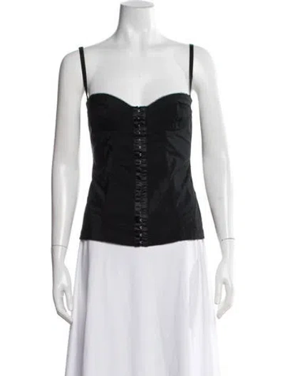 Pre-owned D&g Nylon Square Neckline Top In Black