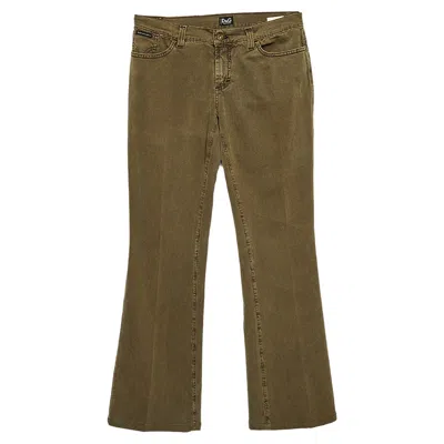 D & G Olive Green Denim Flared Leg Jeans S