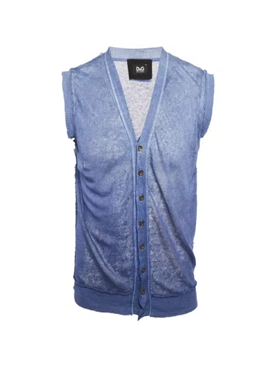 Pre-owned D&g Ombré-effect Sweater Vest In Blue