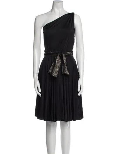 Pre-owned D&g One-shoulder Mini Dress In Black