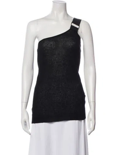 Pre-owned D&g One-shoulder Sleeveless Top In Black