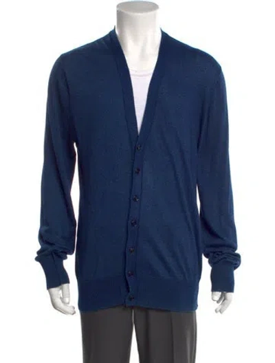 Pre-owned D&g Open Front Long Sleeve Cardigan In Blue