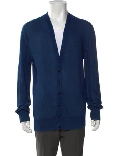 Pre-owned D&g Open Front Long Sleeve Cardigan In Blue