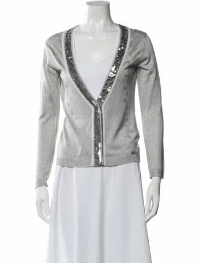 Pre-owned D&g Open Front Sweater In Gray