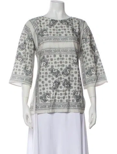 Pre-owned D&g Paisley Print Crew Neck Top W/ Tags In Multi