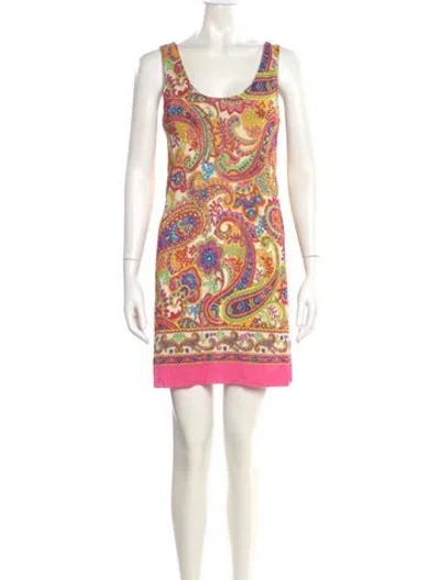 Pre-owned D&g Paisley Print Mini Dress In Orange