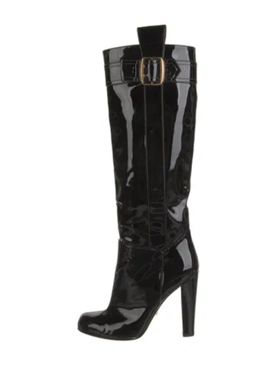 Pre-owned D&g Patent Leather Boots In Black