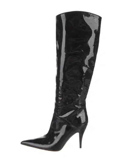 Pre-owned D&g Patent Leather Boots In Black