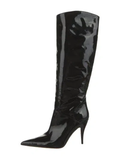 Pre-owned D&g Patent Leather Boots In Black