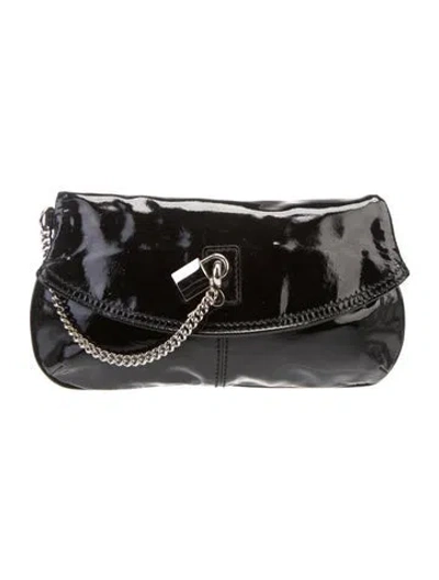 Pre-owned D&g Patent Leather Clutch In Black