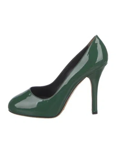 Pre-owned D&g Patent Leather Pumps In Green