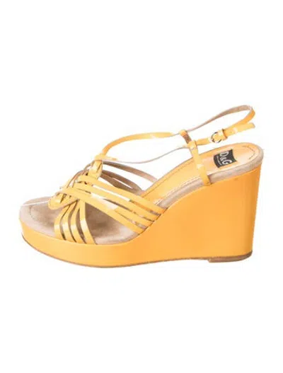 Pre-owned D&g Patent Leather Pumps In Yellow