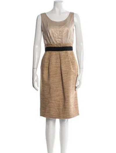 Pre-owned D&g Patterned Knee-length Dress In Gold