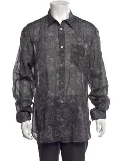Pre-owned D&g Patterned Long Sleeve Shirt In Black