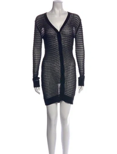 Pre-owned D&g Patterned Mini Dress In Blue