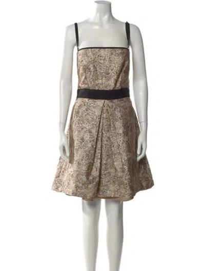 Pre-owned D&g Patterned Mini Dress In Gold